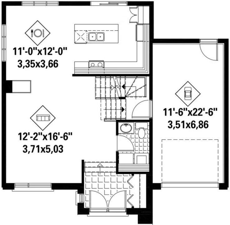 Plano de casa de 2 pisos