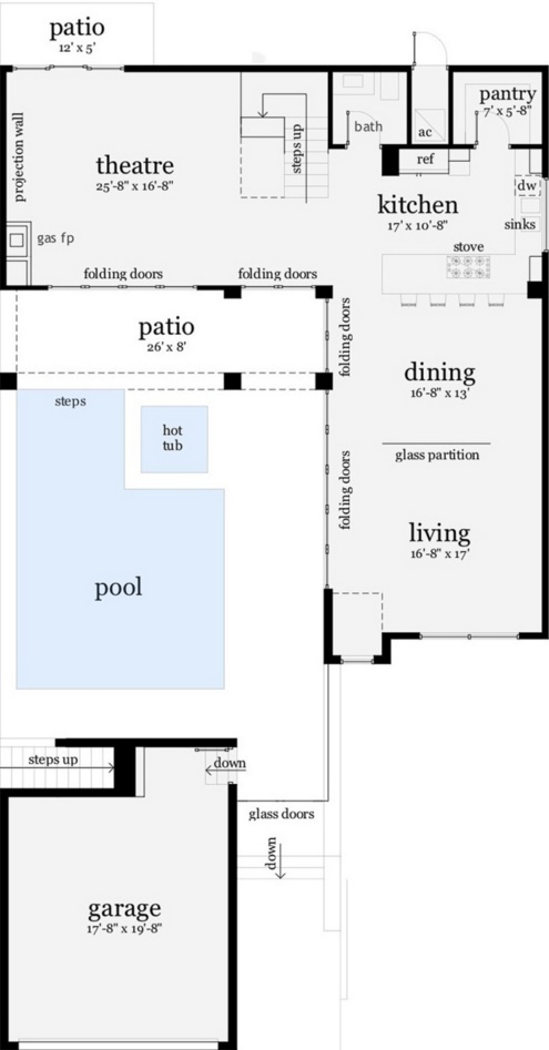 Plano de casa moderna de 4 dormitorios