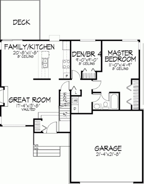 Plano de casa de 4 dormitorios y 2 pisos
