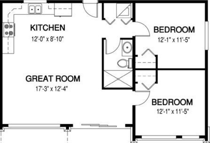 Plano de vcasa pequeña y moderna de 50 m2