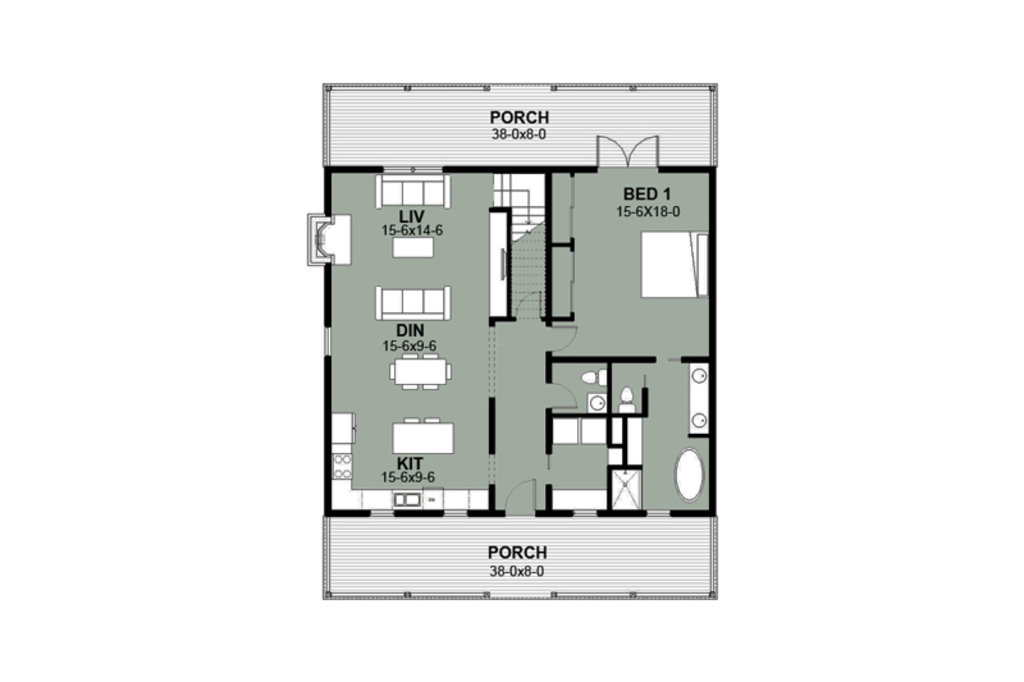 Planos de casa de dos pisos y tres baños