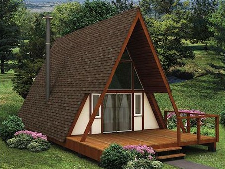 Plano de casa alpina de madera