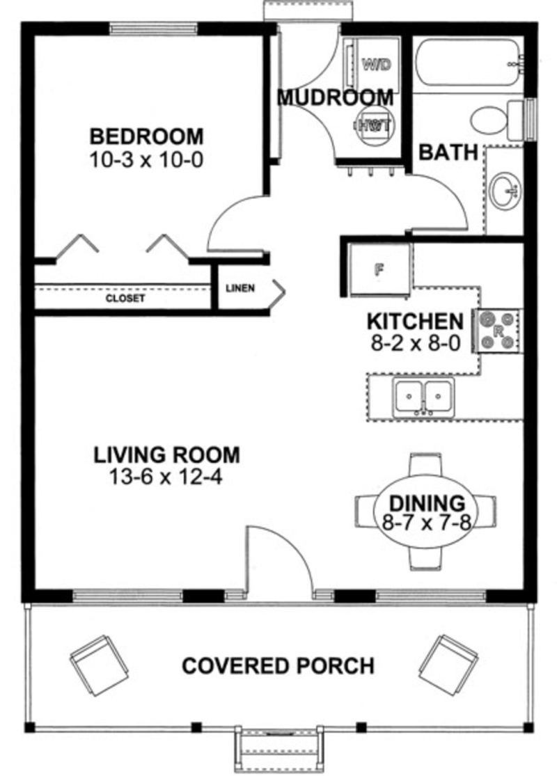plano de casa sencilla con un dormitorio2