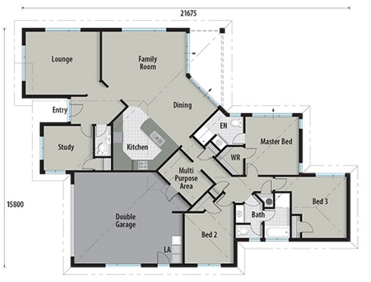 Casas de un piso con garage doble más 3 dormitorios y dos baños
