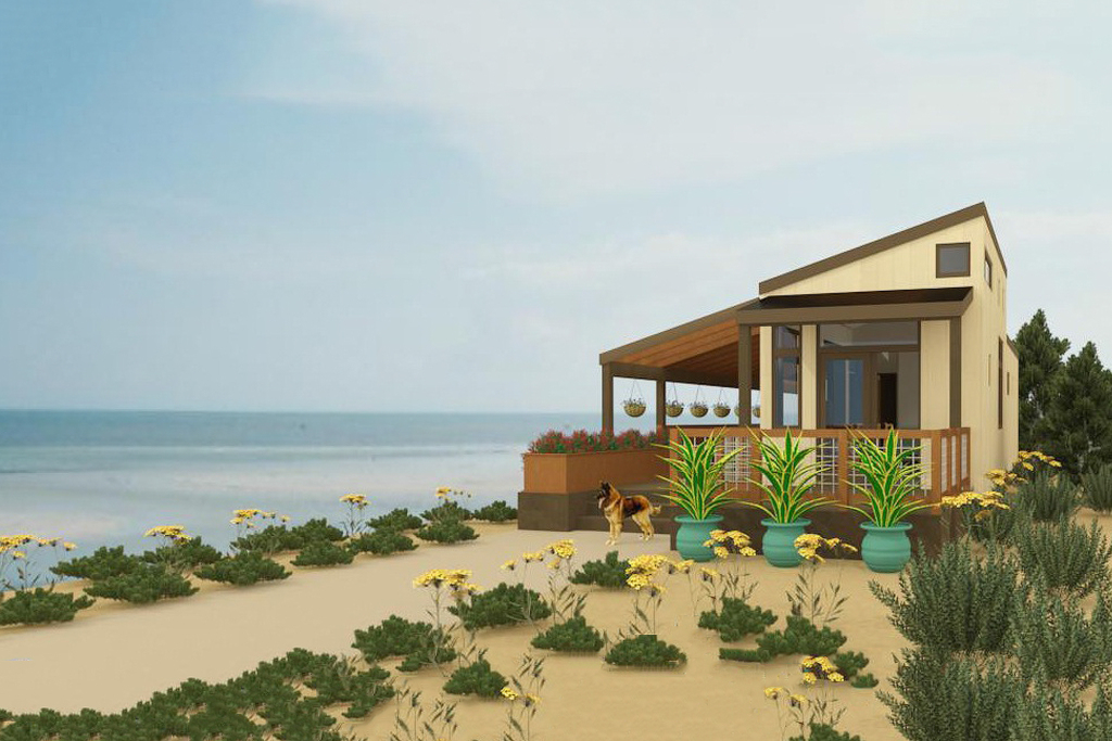 plano de acogedora casa de playa