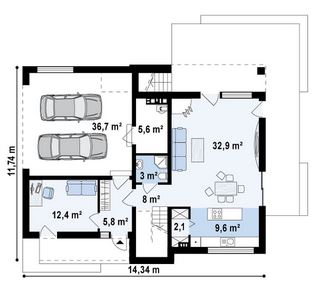 Diseño de casa minimalista de 2 plantas