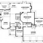 Plano de casa grande con 5 dormitorios