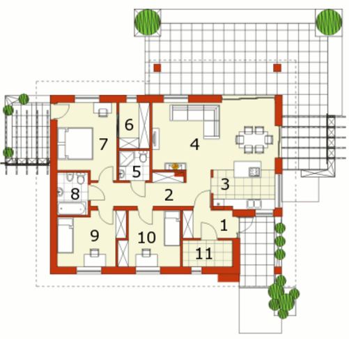 Modelos de casas de 3 dormitorios y 2 baños