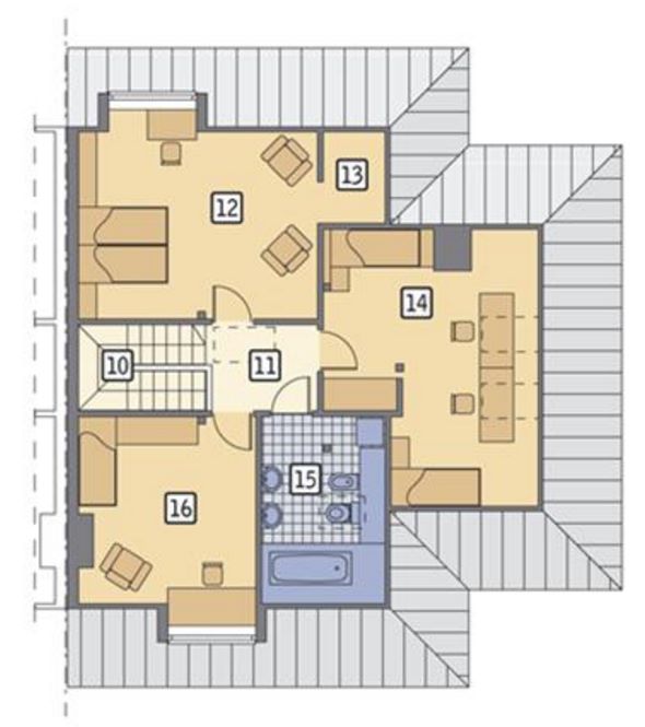 Plano de duplex de 3 dormitorios