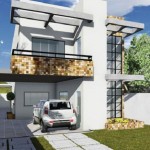 Plano de casa moderna con fachada