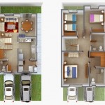 Plano de duplex de 3 dormitorios 