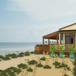 Plano de acogedora casa de playa