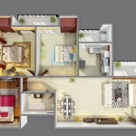 Plano de departamento de 4 habitaciones